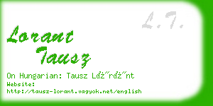 lorant tausz business card